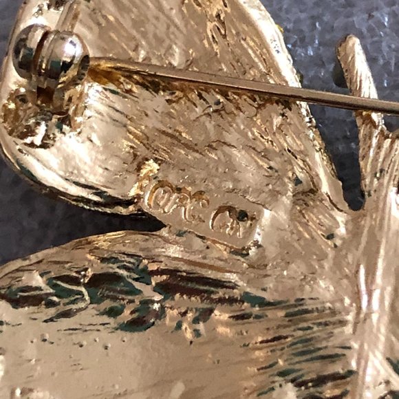 Signed OPC Vibrant Rhinestone Butterfly Pin - Picture 3 of 3